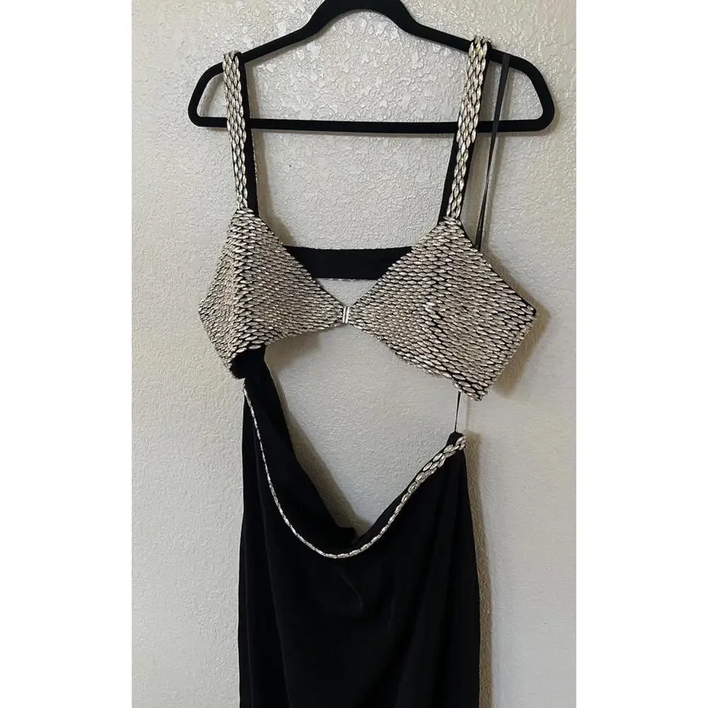 New Retrofête FERNANDA DRESS In Black/Silver Size XXL $1395 - Picture 6 of 11